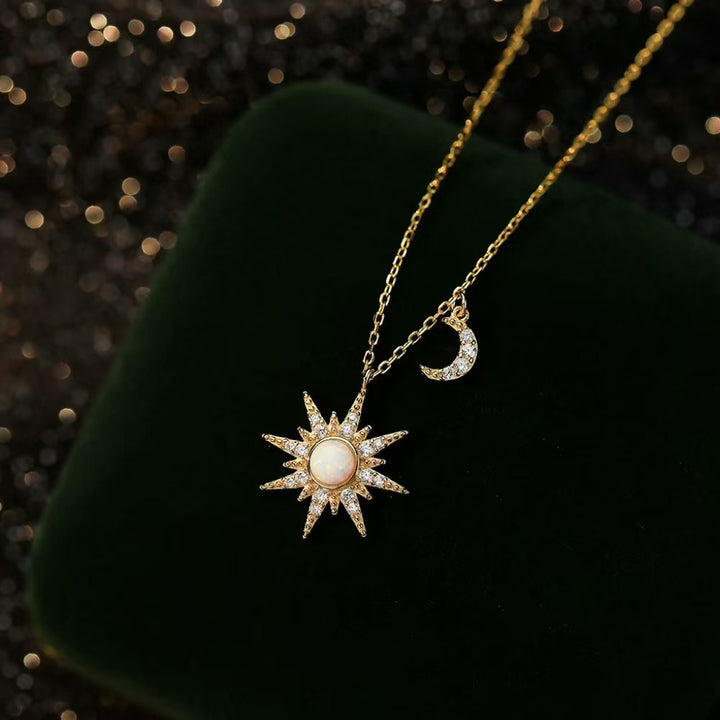 Sun Moon Aurora Opal Necklace