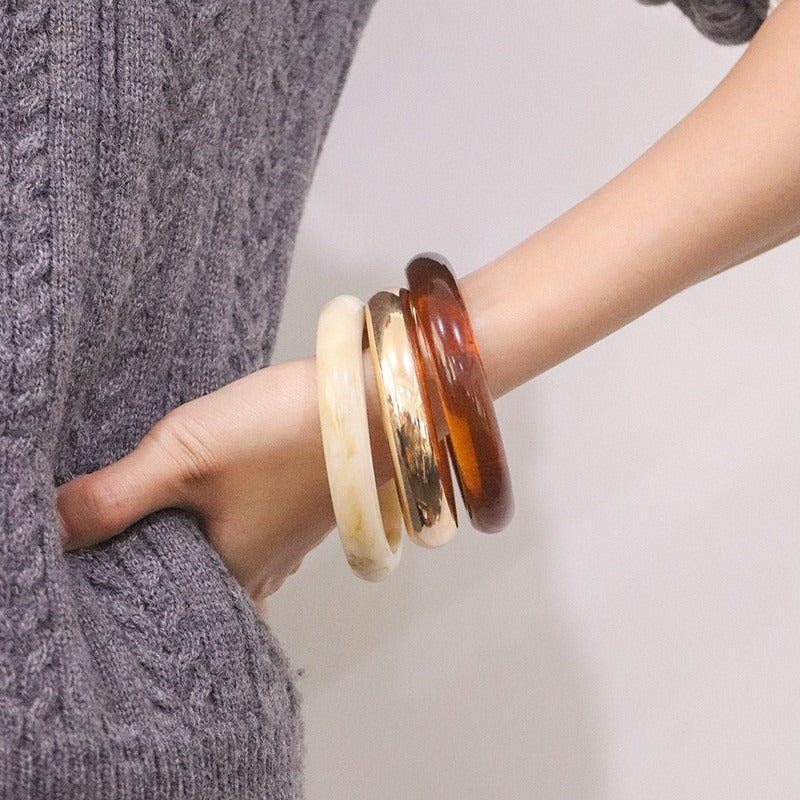 Vintage Resin Bangle Bracelet Set of 3