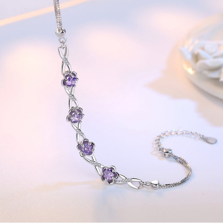 Blooming Four Flowers Zircon Bracelet