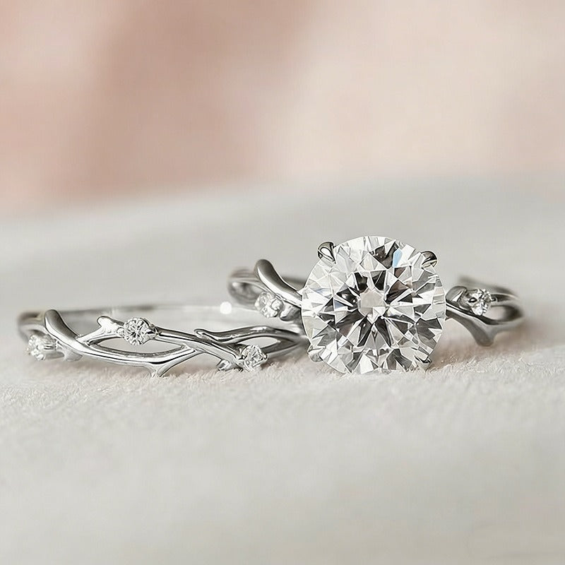 Thorn Rose Moissanite Stackable Ring Set