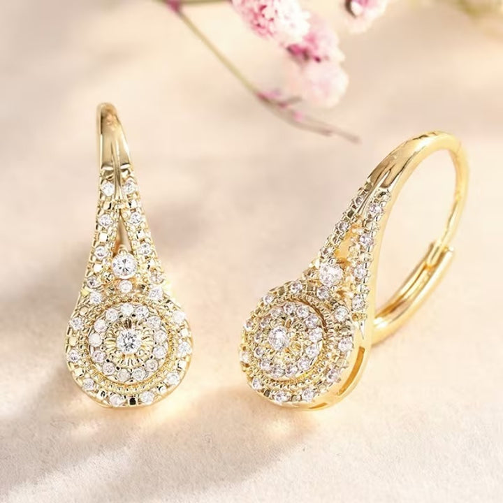 Timeless Teardrop Pave CZ Hoop Earrings