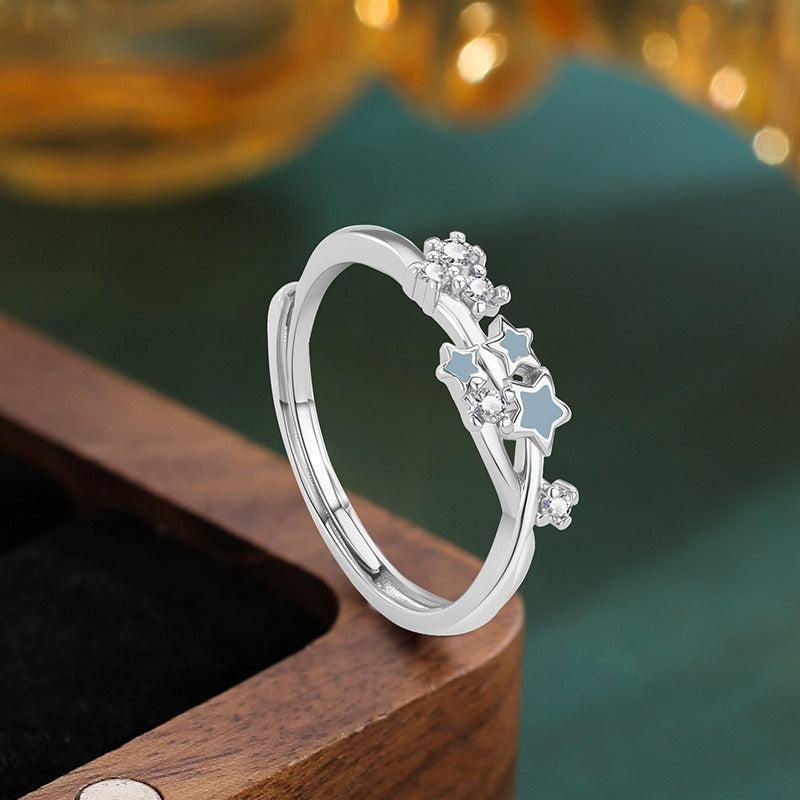 Starry Night Shooting Star Glow-in-the-Dark Couple Rings