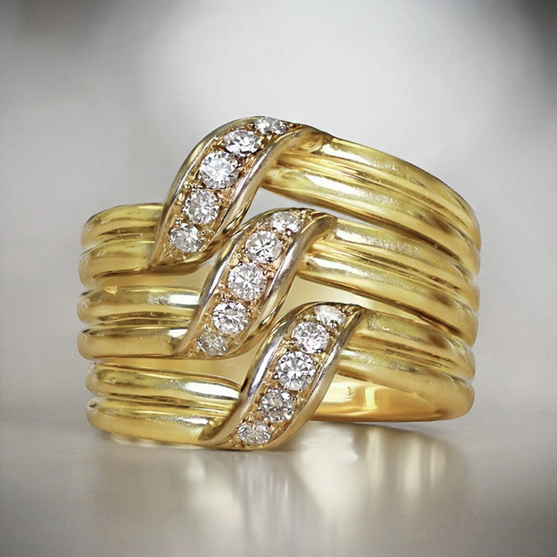 Flowing Ribbon Multi-Band Ring