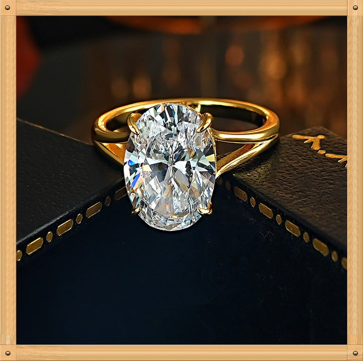 Oval Cut Moissanite Solitaire Ring
