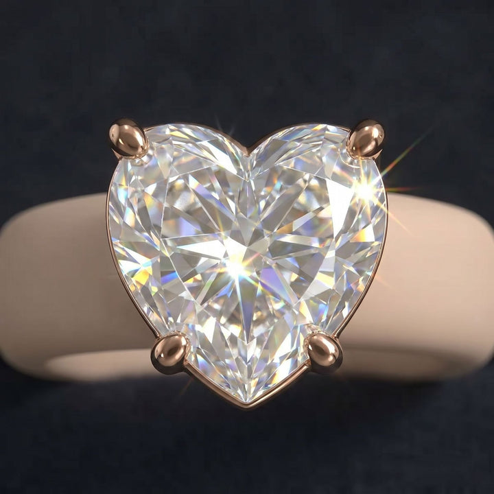 Heart Cut CZ Silicone Band Ring