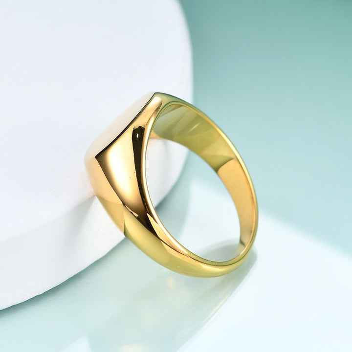 Personalized Script Initial Signet Ring