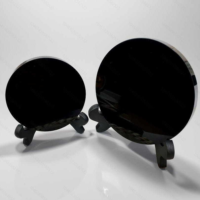 Natural Black Obsidian Protective Mirror