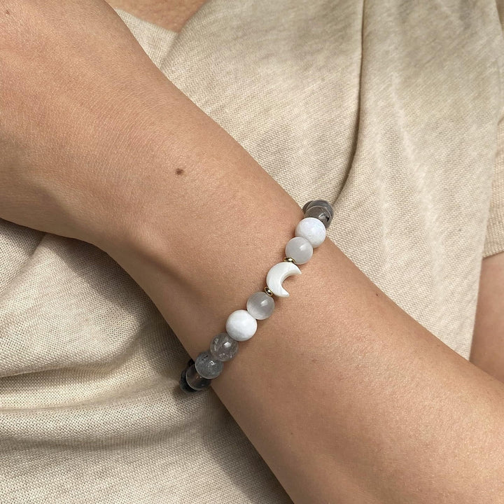 Natural Lunar Phase Gradient Crystal Bracelet