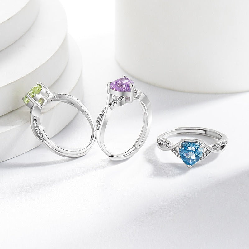 Heart of Devotion S925 Sterling Silver Heart-Cut Ring