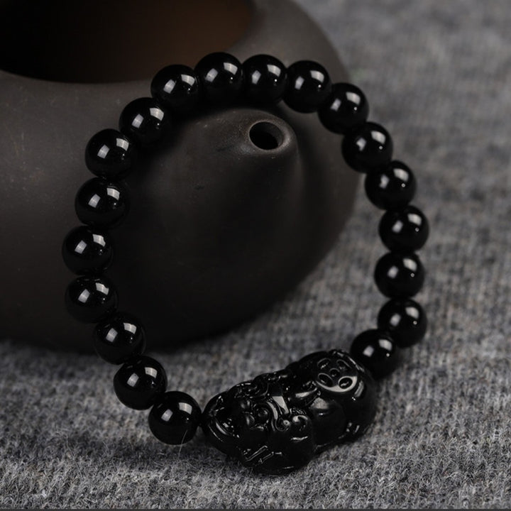 Natural Black Obsidian Pixiu Bracelet