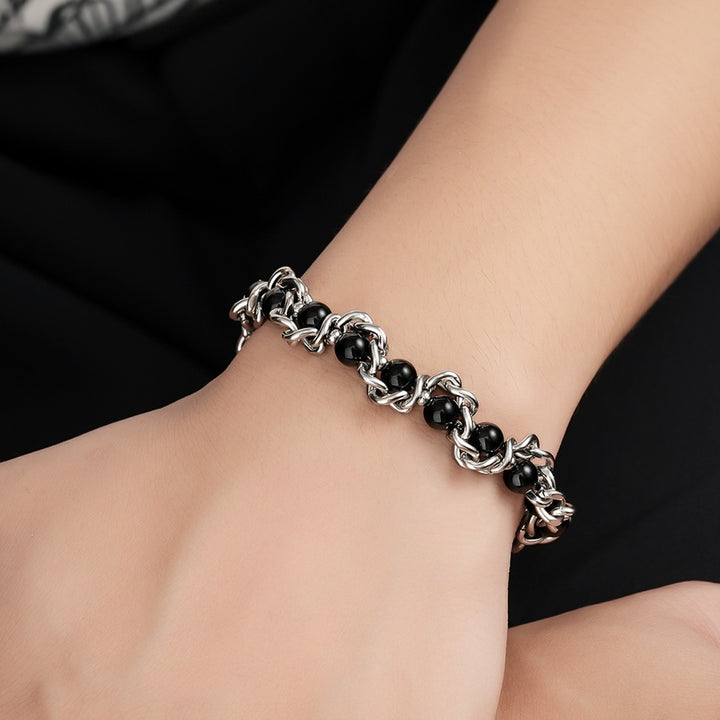 Modern Weave S925 Silver Pearl Necklace Bracelet Set