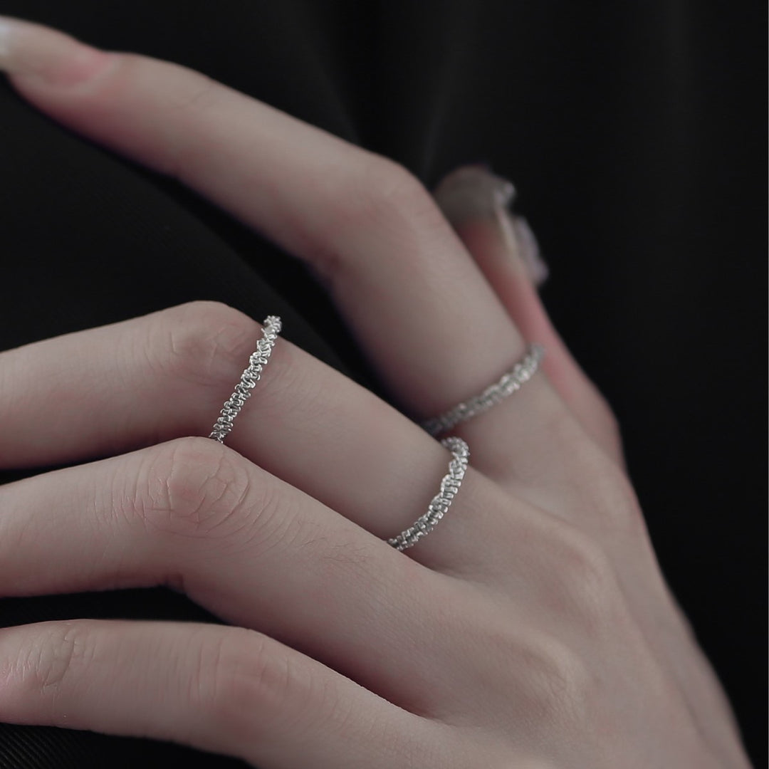 14K Gold S925 Silver Textured Soft Ring