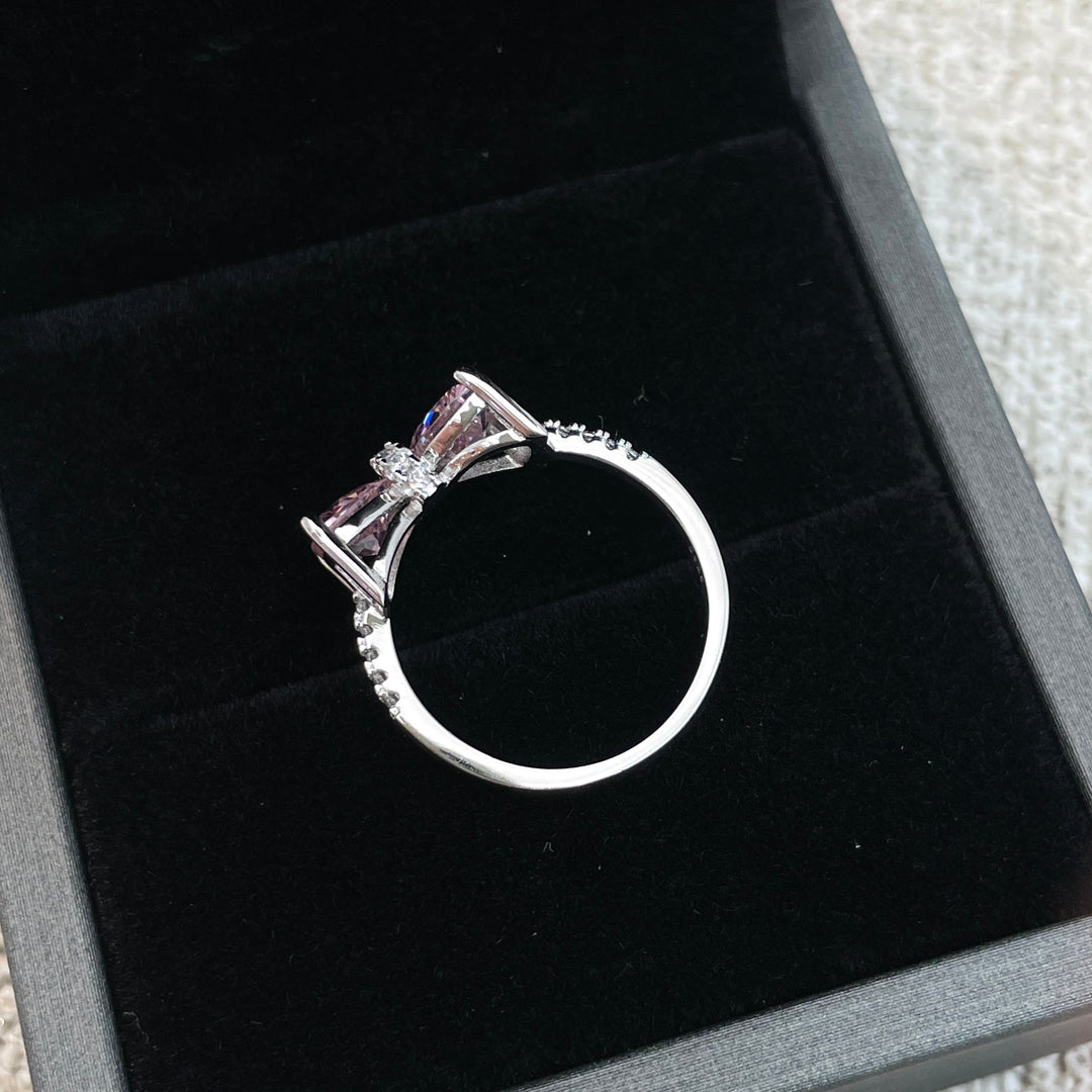 Bowknot Brilliance S925 Silver Pavé Zirconia Bow Ring