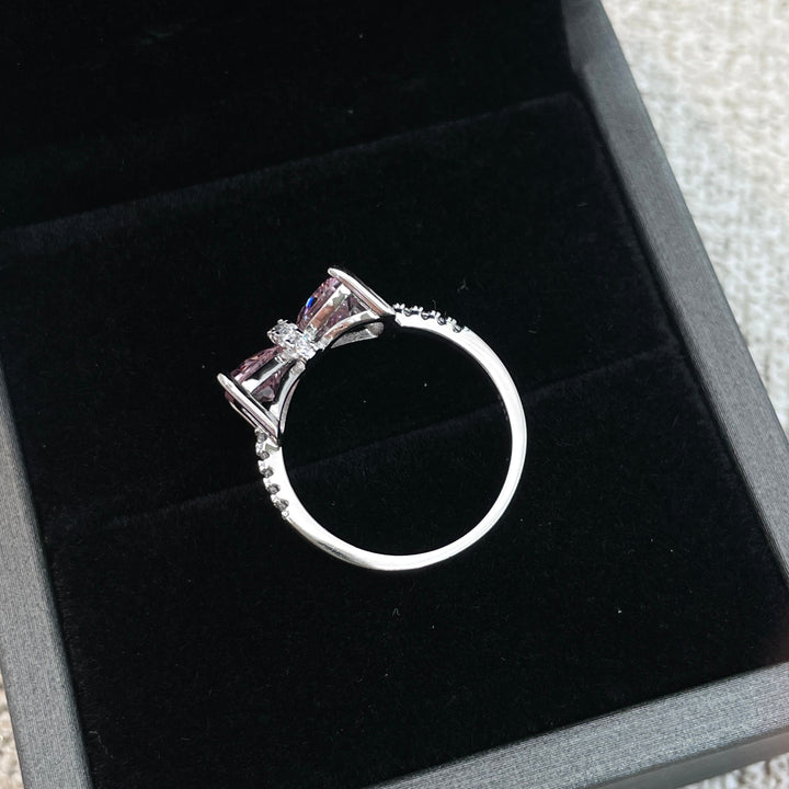Bowknot Brilliance S925 Silver Pavé Zirconia Bow Ring