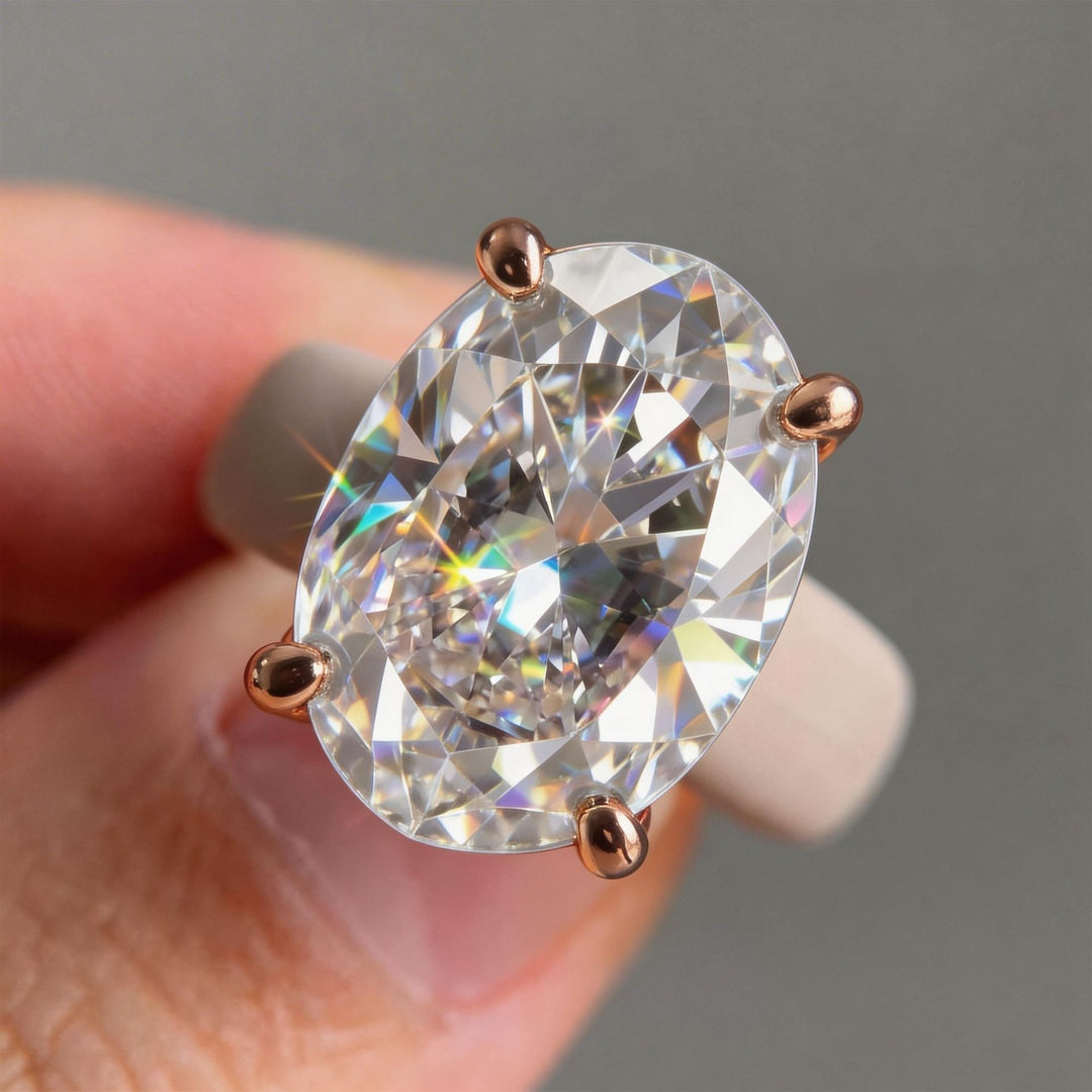 Zero-Pressure Shine Silicone Moissanite 4-Prong Ring