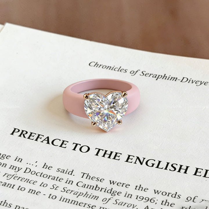 Zero-Pressure Shine Silicone Moissanite 4-Prong Ring