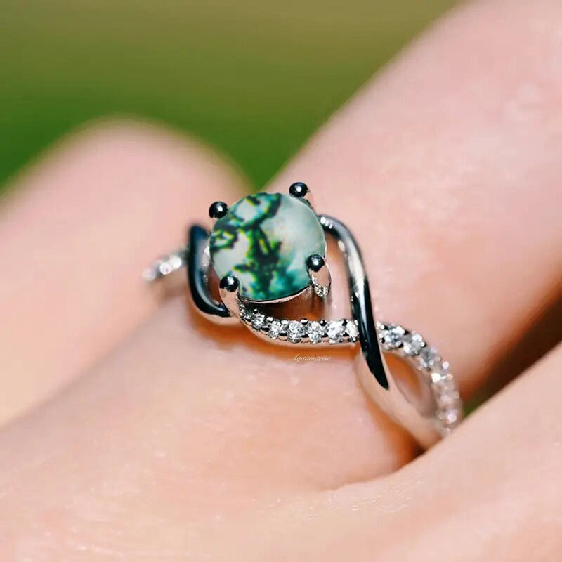 S925 Silver Twisted Shank Micro-Pavé Ring