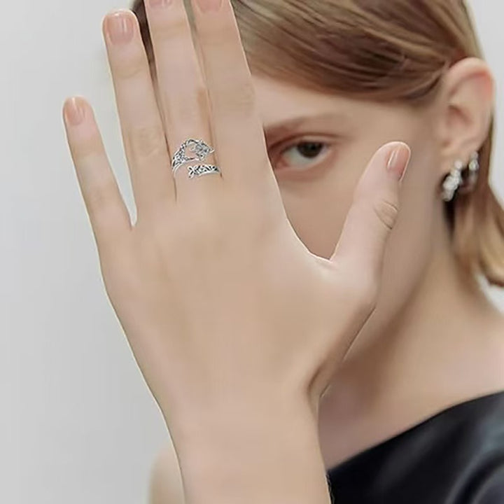 Eternal Knot S925 Sterling Silver Vintage Celtic Witch's Knot Open Ring