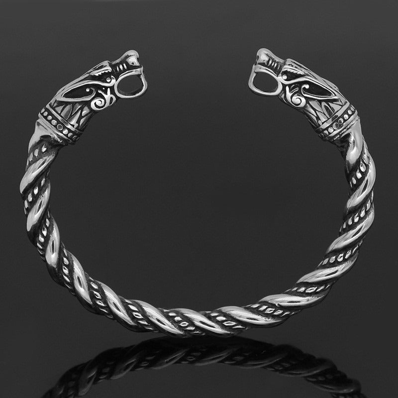 Dragon Guardian Celtic Dragon Head Vintage Braided Bangle