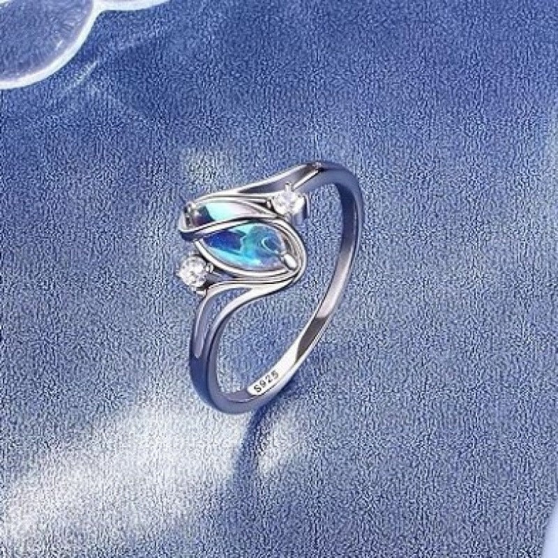 Mood Melody S925 Sterling Silver Temperature-Sensitive Marquise Ring