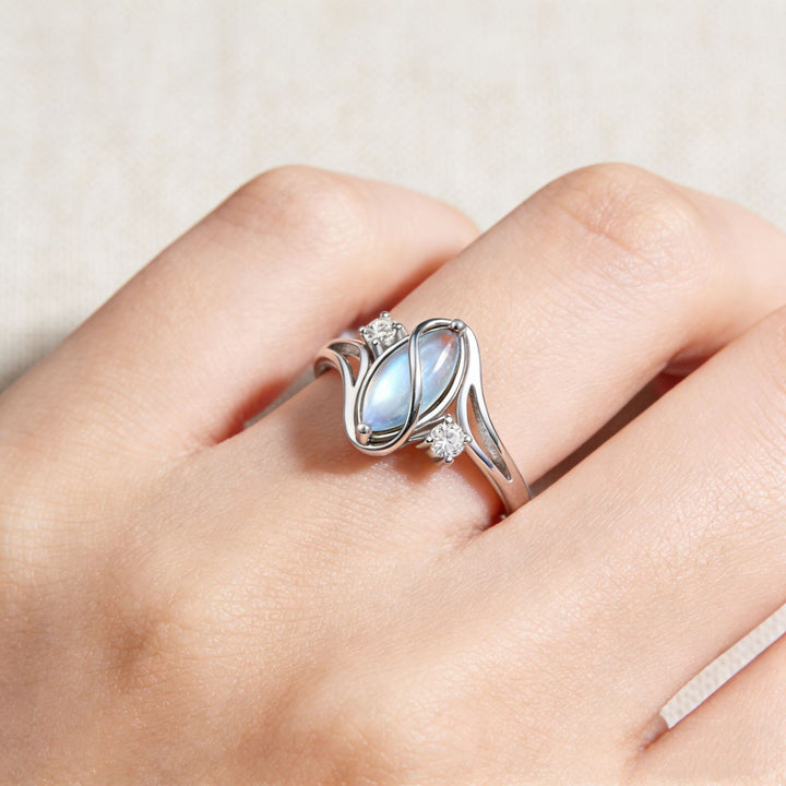 Mood Melody S925 Sterling Silver Temperature-Sensitive Marquise Ring