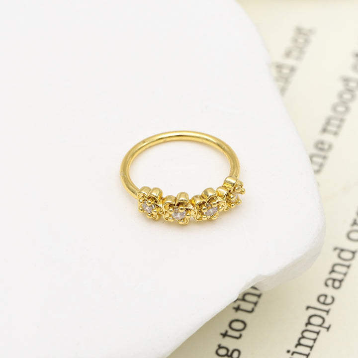 Minimalist Cubic Zirconia Turquoise Drop Rings