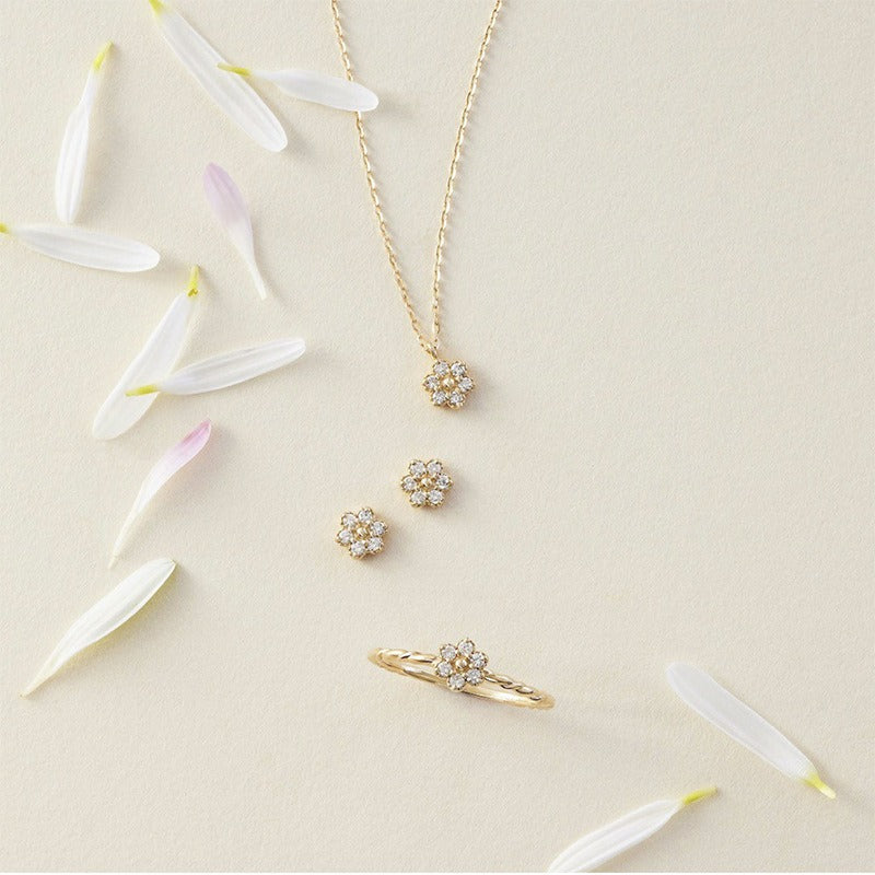 14K Gold Daisy Jewelry Set