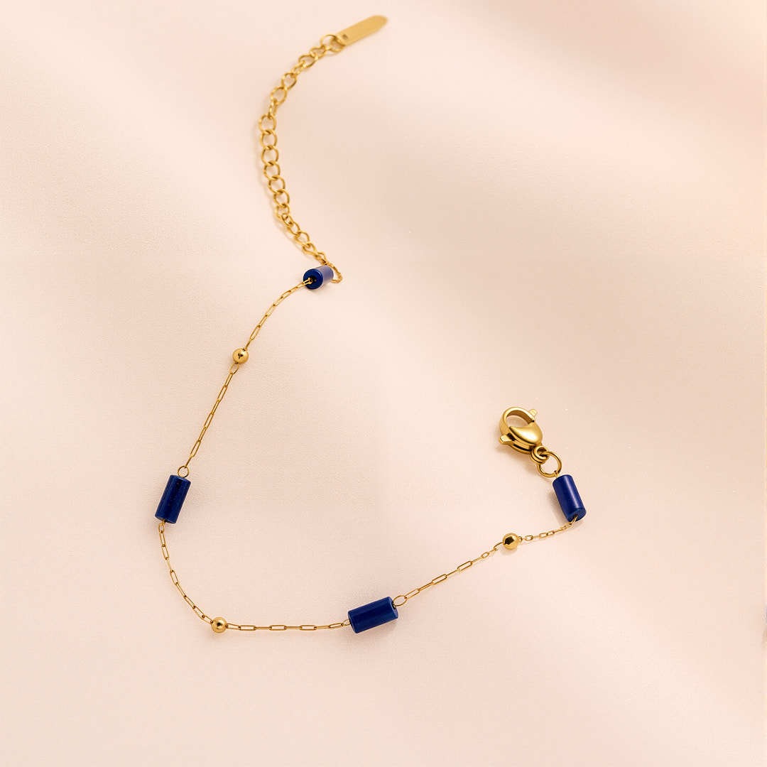 Bohemian Dainty Gold Chain Beaded Anklet