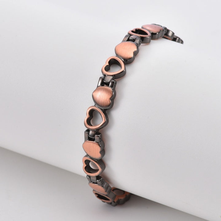 Love & Wellness Pure Copper Magnetic Heart Chain Bracelet