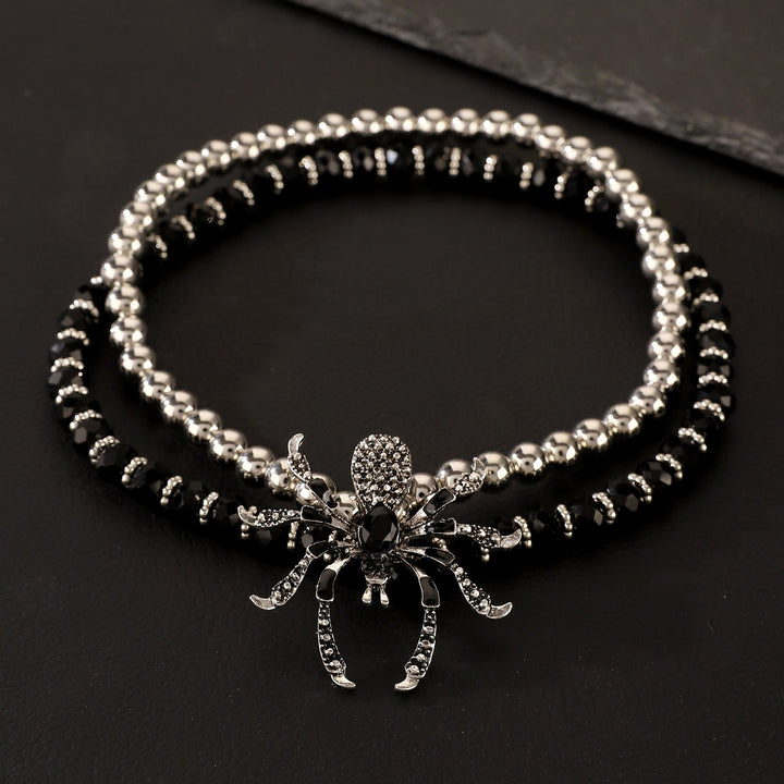 Halloween Dark Queen · Gothic Pavé Spider Beaded Jewelry Set