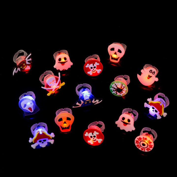 Halloween Party Bash 50-Pack LED Light-Up Spooky Ring Set