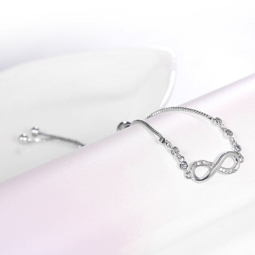 Infinite Whispers S925 Sterling Silver Infinity Bracelet