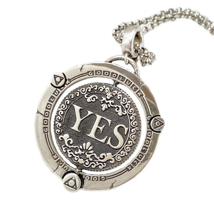 Unisex Retro Spinning Decision Coin Necklace
