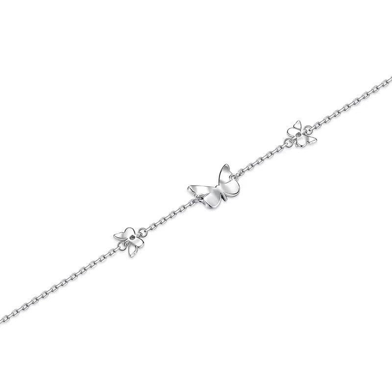 Glow-in-the-Dark Night Butterfly Platinum-Plated Necklace Bracelet Set