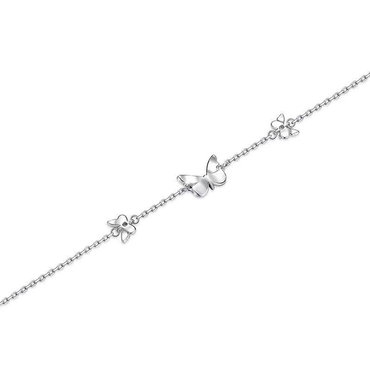Glow-in-the-Dark Night Butterfly Platinum-Plated Necklace Bracelet Set