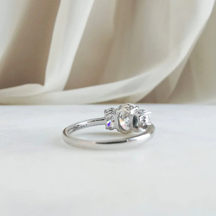 Eternal Vow White Gold Oval Cut Three-Stone Ring