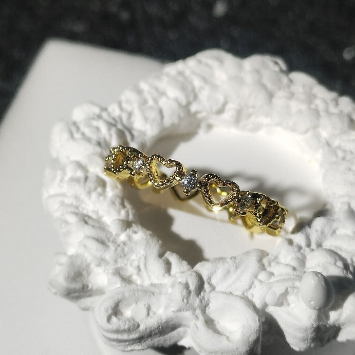 Heartbeat Whisper 18K Gold/White Gold Open Ring