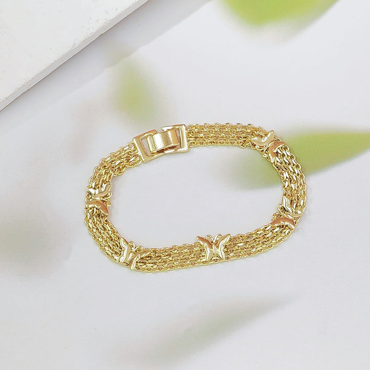 Butterfly Glow 18K Gold White Gold Multi-Layer Woven Bracelet