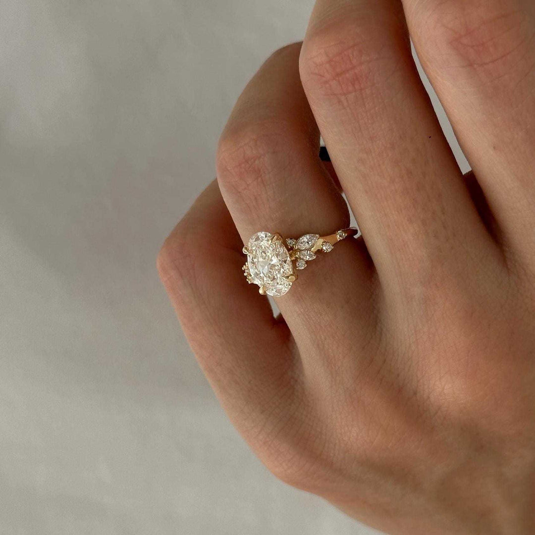 Starlight Vow Two-Tone Oval Cluster Open Ring