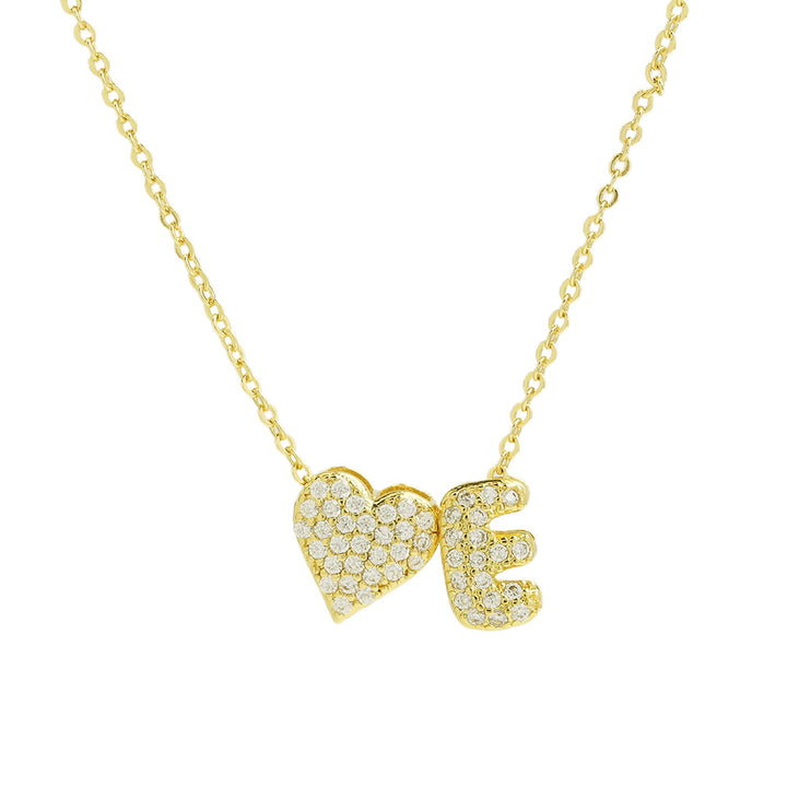 Starlight Heart 26-Letter Pavé Initial Heart Custom Necklace