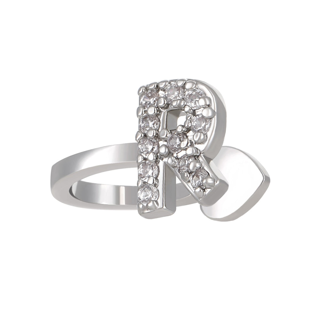 Trendy Minimalist CZ Initial Ear Cuffs / Studs