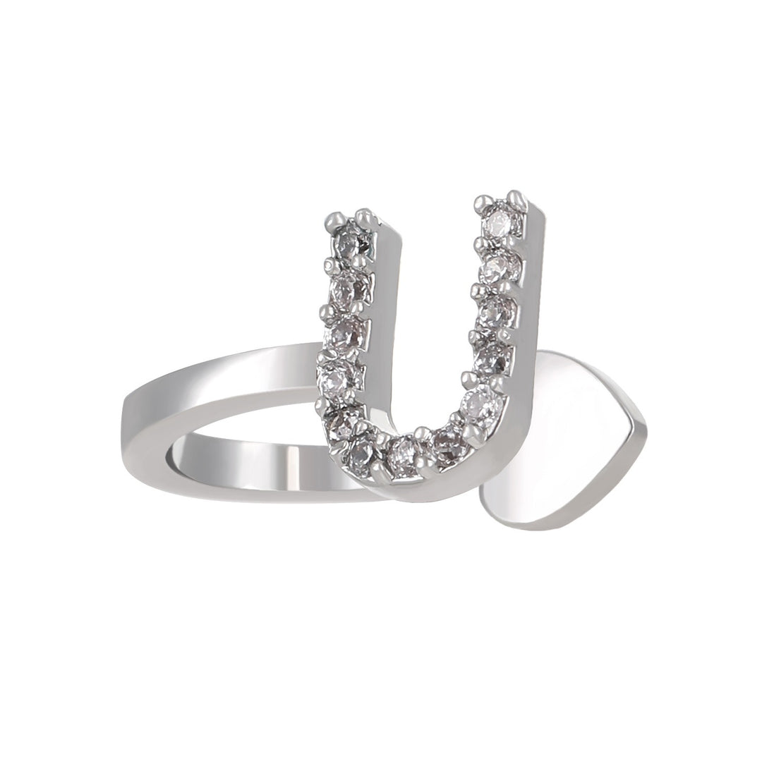 Trendy Minimalist CZ Initial Ear Cuffs / Studs