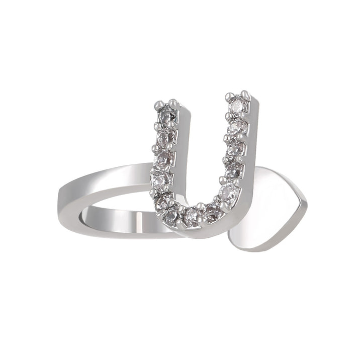Trendy Minimalist CZ Initial Ear Cuffs / Studs