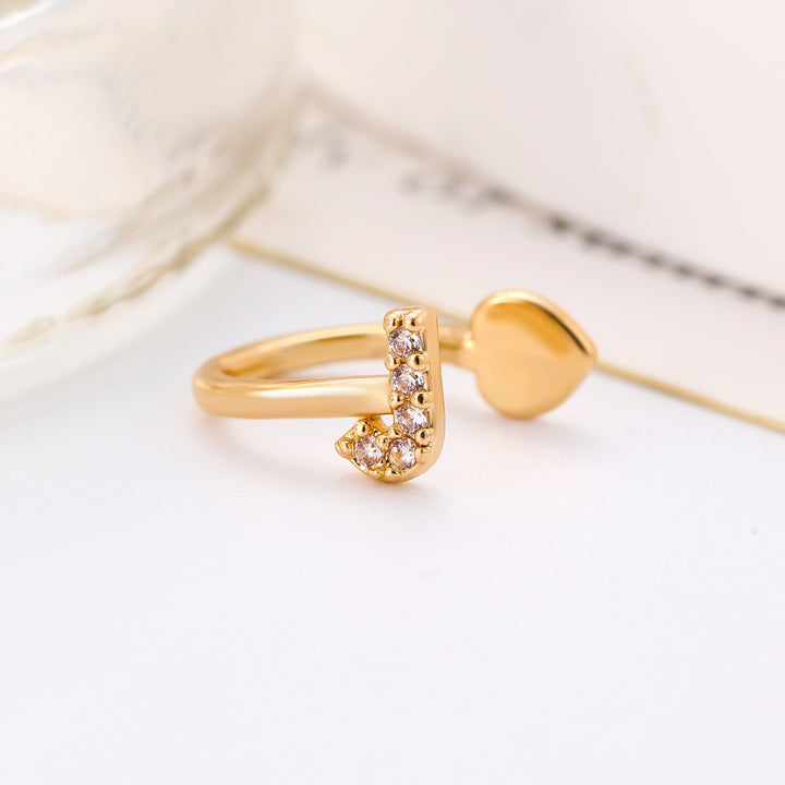Trendy Minimalist CZ Initial Ear Cuffs / Studs