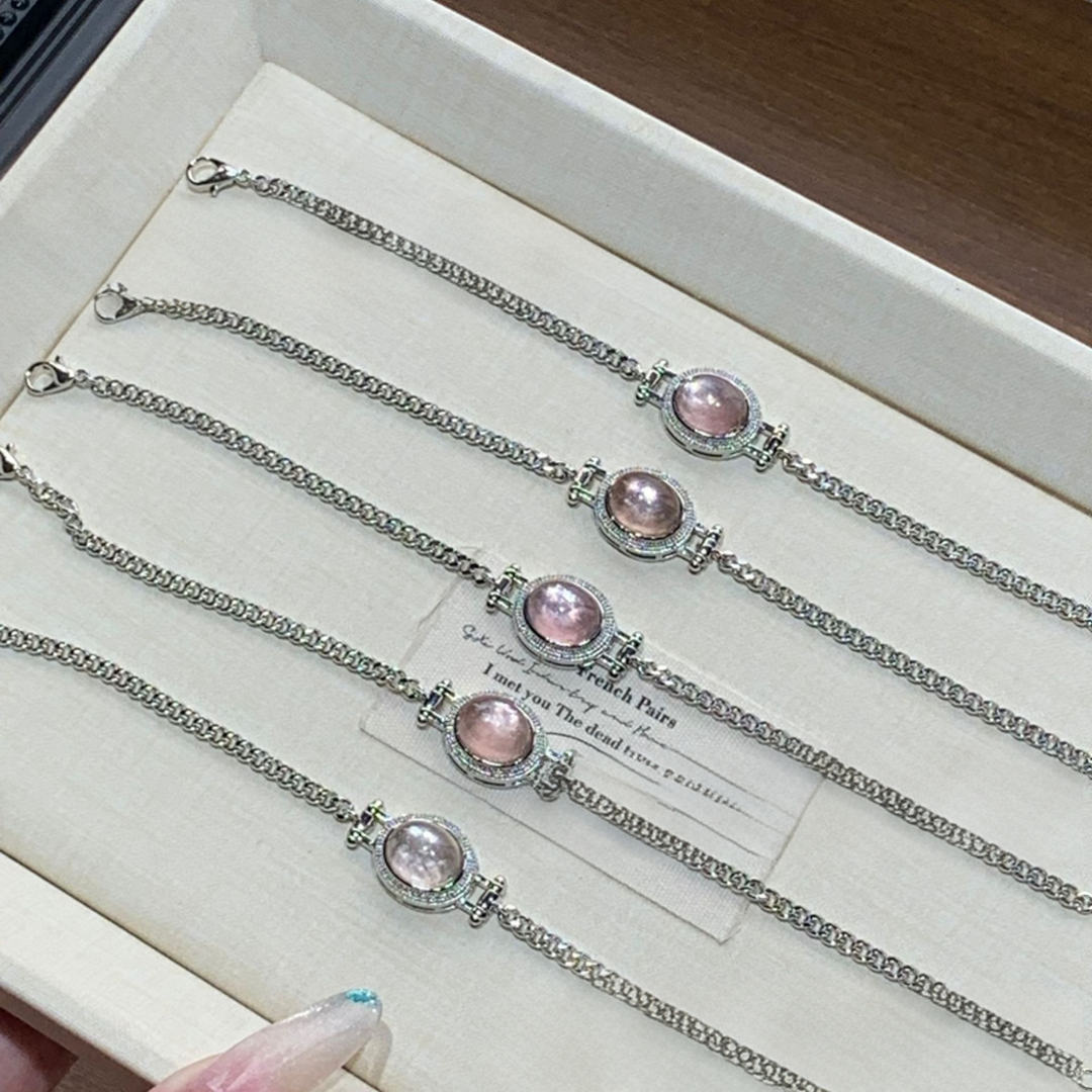 Lunar Glow S925 Silver Cuban Link Micro-Pavé Labradorite Bracelet