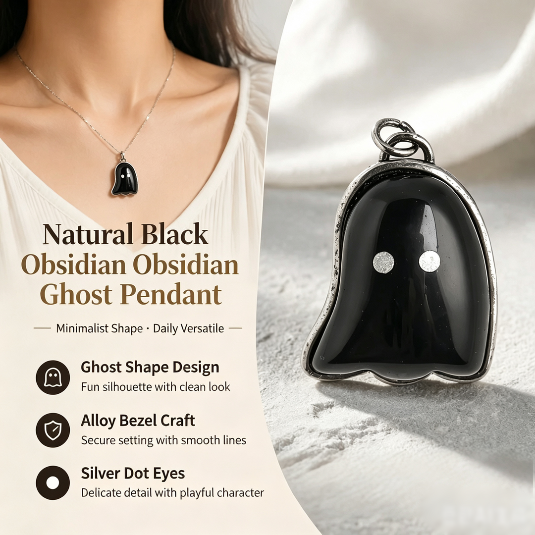 Adorable Ghost · Natural Crystal Ghost Pendant Necklace