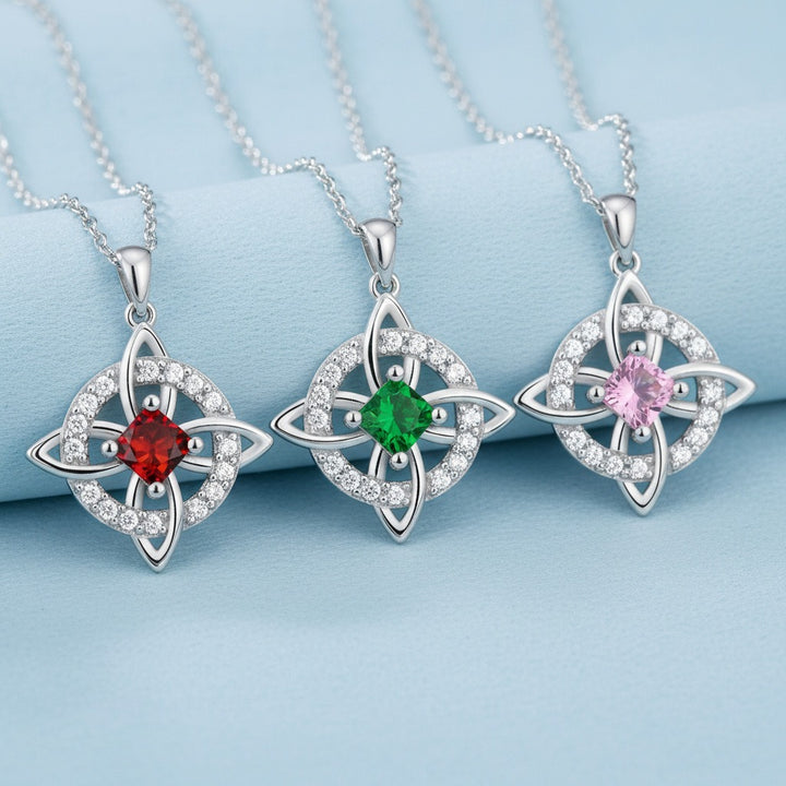 Star Spirit Guardian · S925 Sterling Silver Celtic Witches Knot Birthstone Necklace