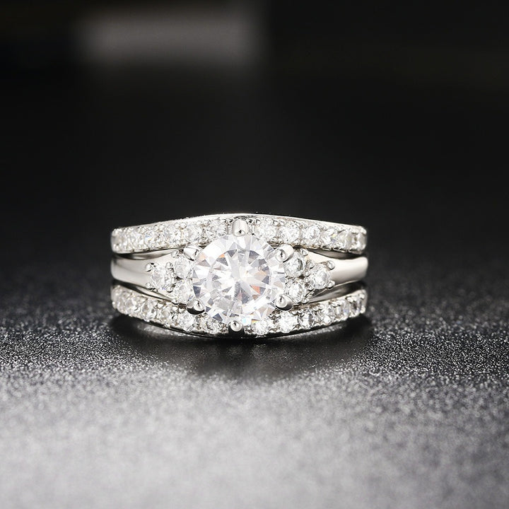Vows of Love · Triple-Layer Interlocking Stackable Ring Set