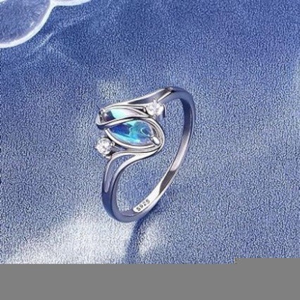 S925 Sterling Silver Rainbow Moonstone Ring | Balance Feminine Power | Spiritual Shield for Everyday