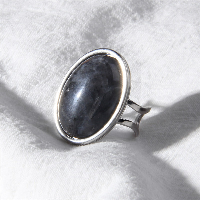 Vintage Natural Gemstone Open Ring